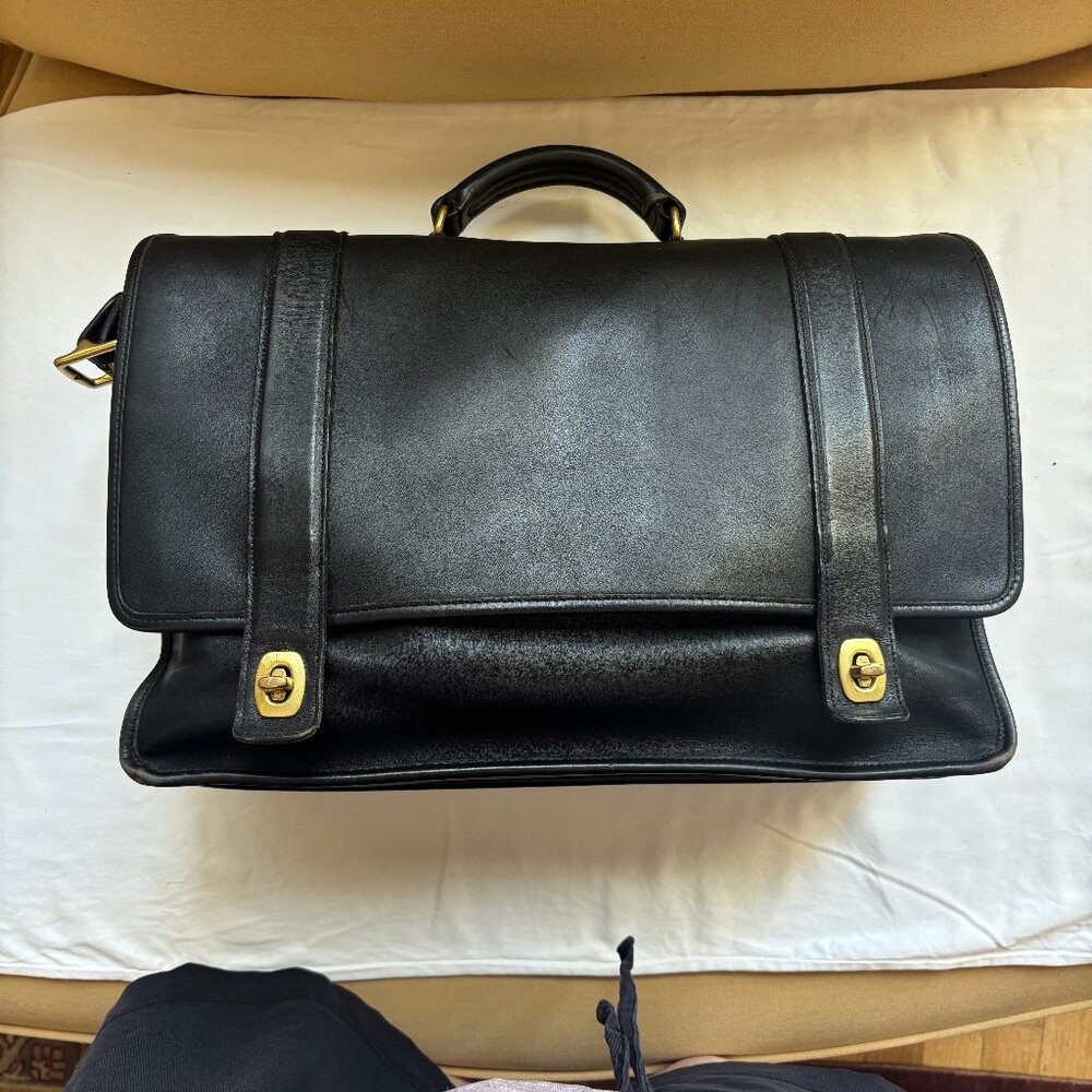 Vintage Coach Lexington Briefcase 5274 – Black Leather, Made in USA